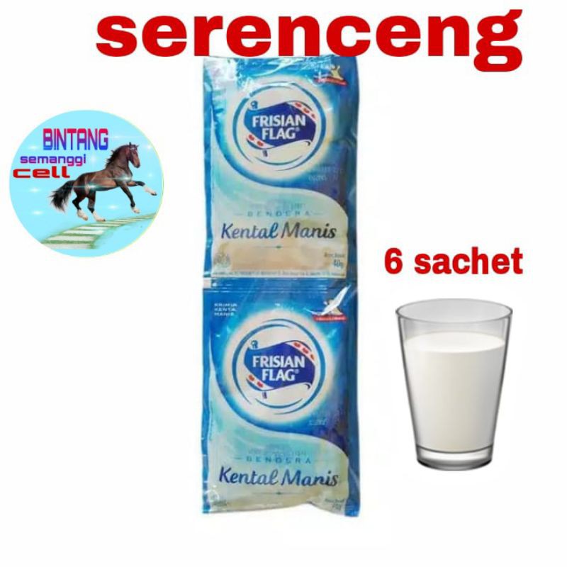 

susu frisian flag 6 sachet putih kental manis