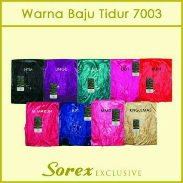 BAJU TIDUR SOREX EXCLUSIVE FREE SIZE Baju Dinas