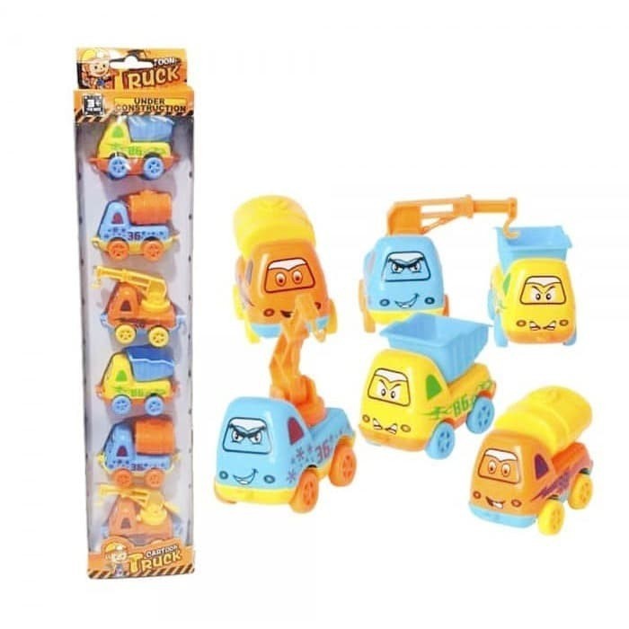 7.7 HARGA GROSIR 6pcs Mobil Konstruksi Kecil Truck Buldozer Beko Mainan Anak Laki Laki terbaru M9H6