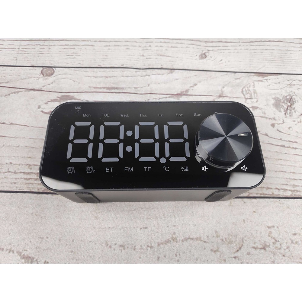 CENTECHIA Jam Alarm Clock with Bluetooth Speaker - 7RSK95BK - Black