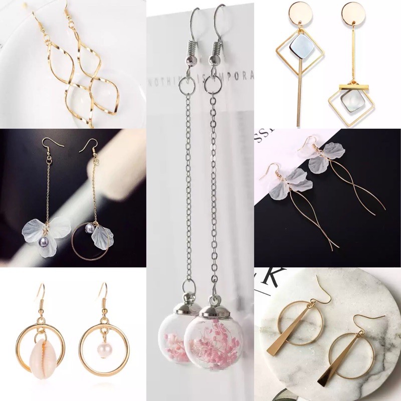 MURAH anting korea / anting panjang import / anting tassel metal unik / fashion korea