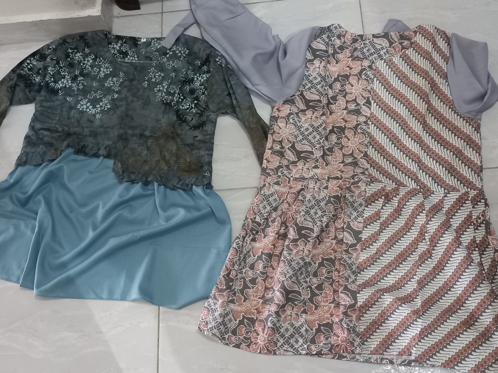 S M L Xl Xxl Xxxl 4l 5l Batik Kahuripan Atasan Batik Modern - Atasan Batik Wanita - Batik Kombinasi