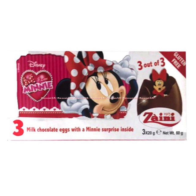 Zaini Minni Mouse Mini Mose Milk Chocolate Eggs Coklat Telur Telor Egg Cokelat Minie