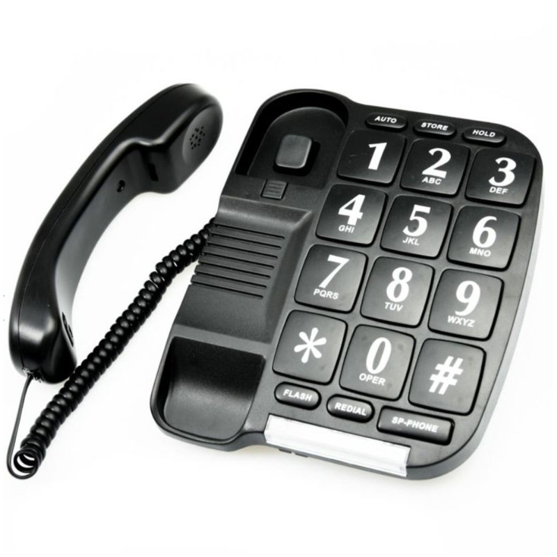 Telepon Rumah Krisbow Telepon Basic Tombol Besar / Telpon Rumah / Pesawat Telepon