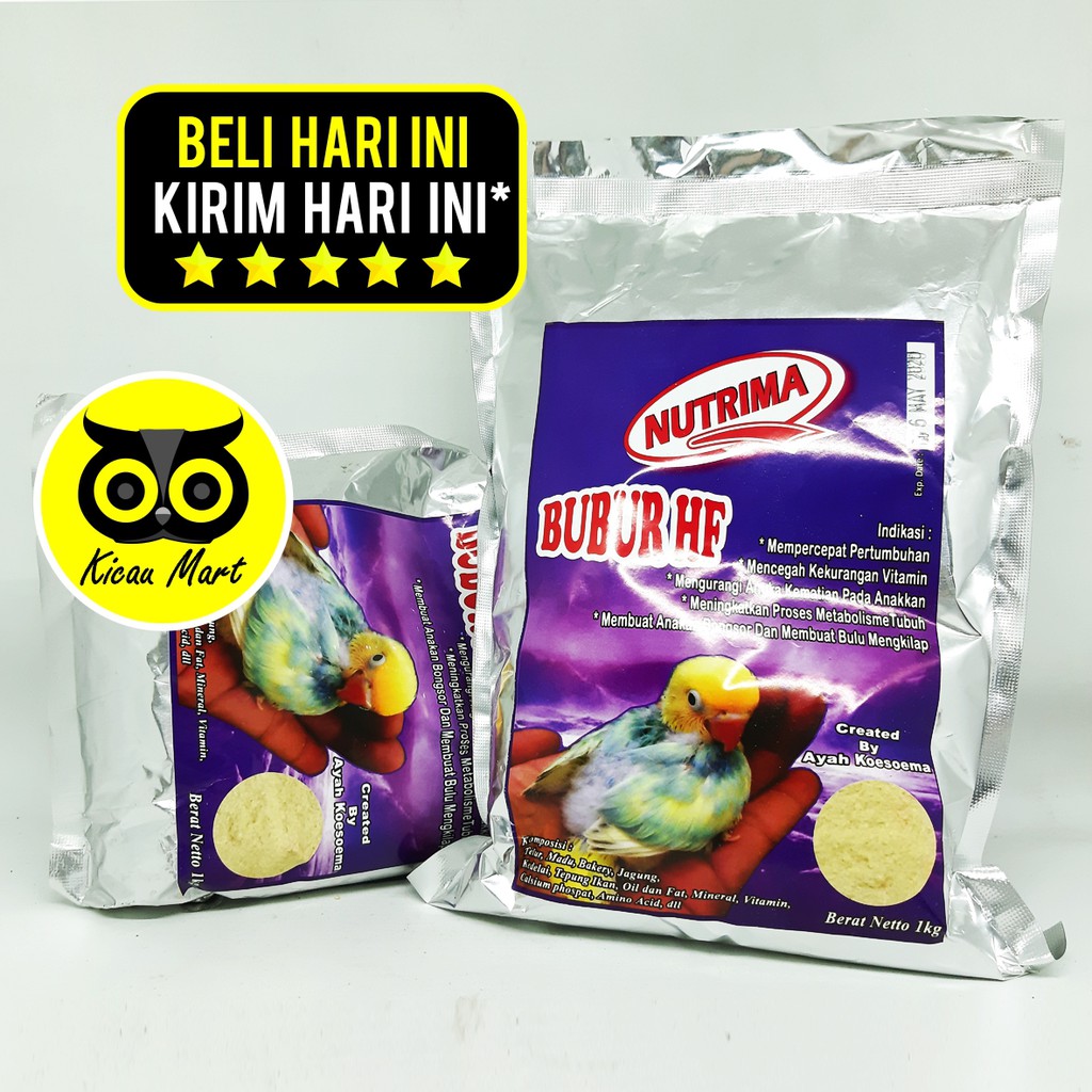 NUTRIMA HF 1KG BUBUR LOLOHAN UNTUK ANAKKAN BURUNG LOVE BIRD HANDFEED LOLOH SPET BURUNG LOVEBIRD HFPN