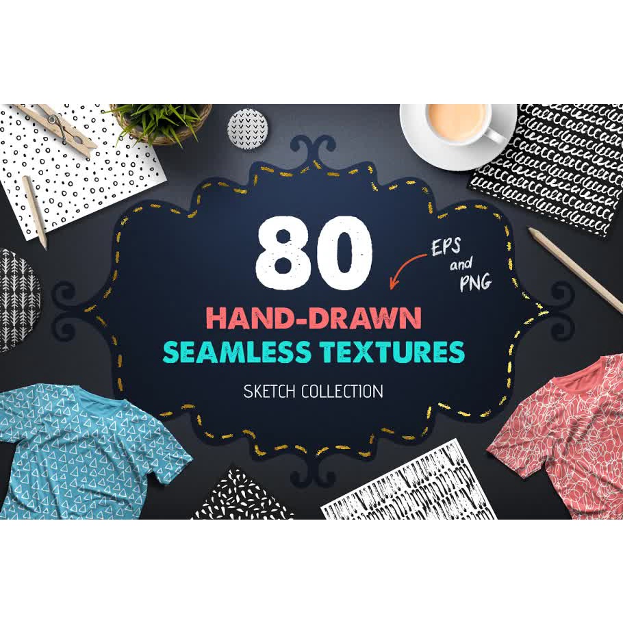 80 Hand Drawn Seamless Textures 940739 - Vector Designs