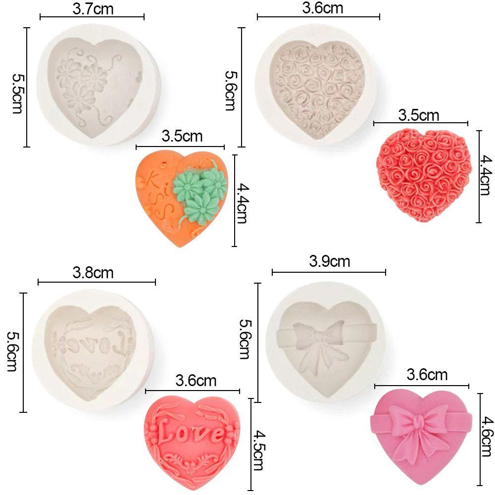 R-flower Cetakan Sabun Bentuk Hati Clay Tools Handmade Cake Resin Molds