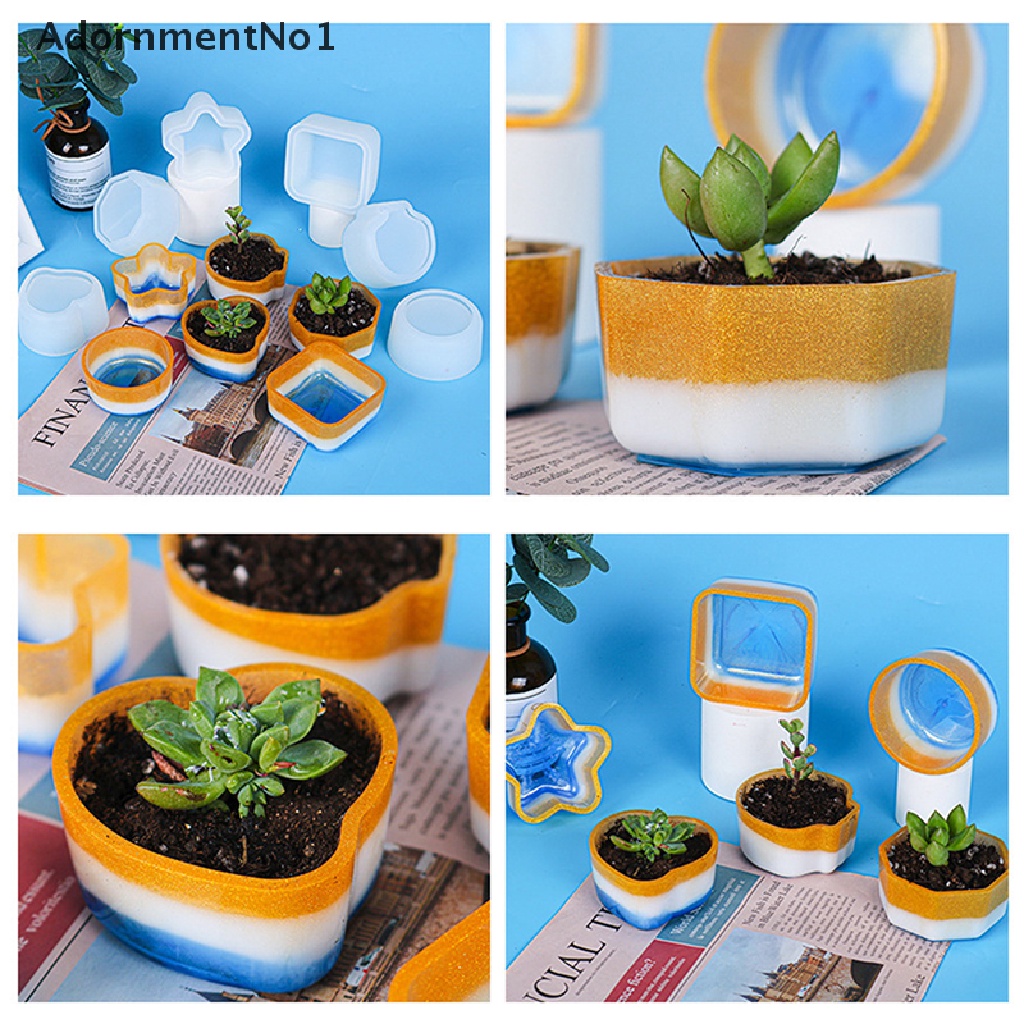 (AdornmentNo1) Cetakan Pot Bunga / Tanaman Succulent Handmade DIY Bahan Silikon