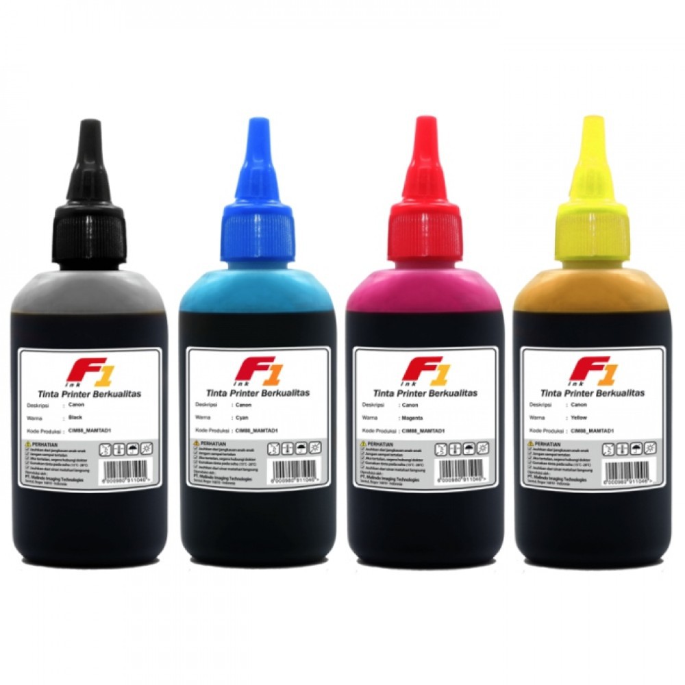 Tinta Botol Dye Base F1 100ml Refill Cartridge Printer Canon IP2770 TS307 MP287 MG2570 E400 MX497 MG2577 MG2577s