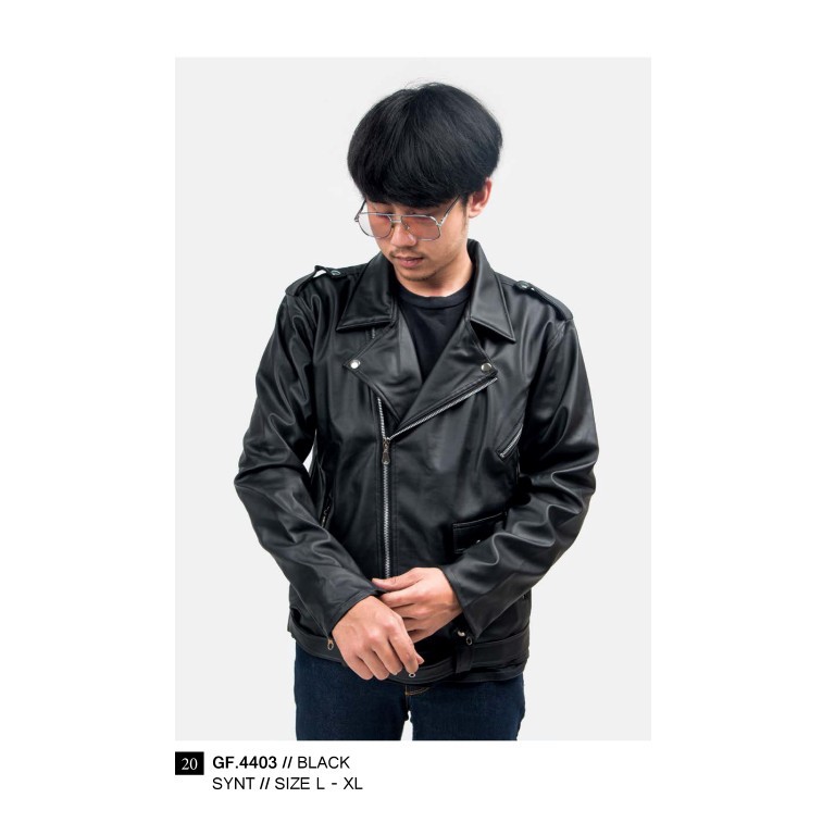 JAKET PRIA BLACK L sd XL