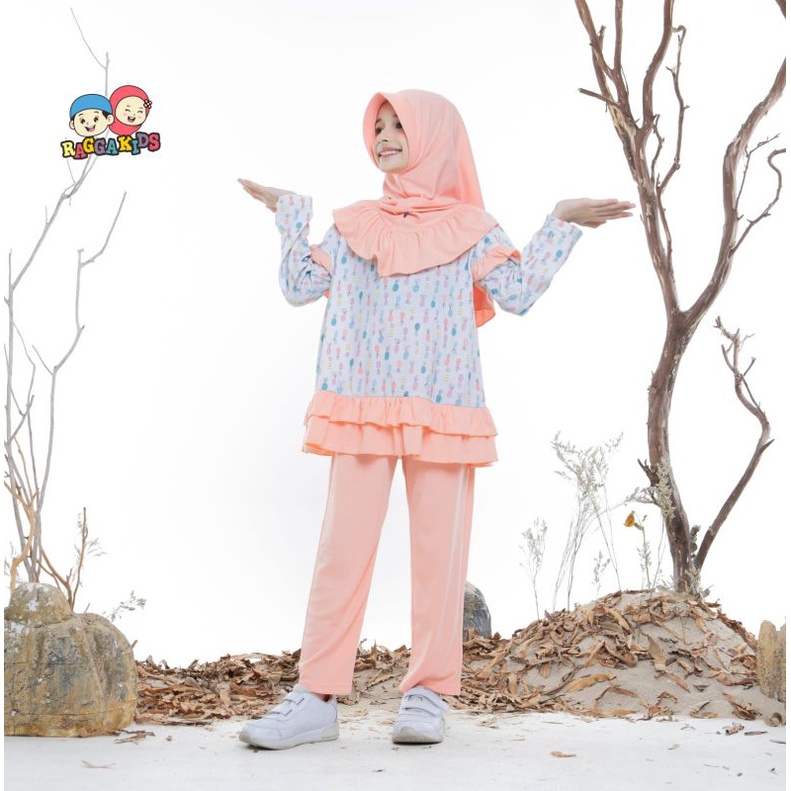 Oneset Setelan baju dan celana Set daily anak pineapple raggakids