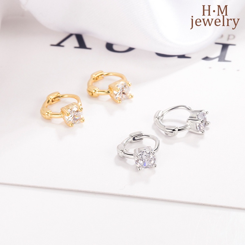 Anting Tusuk Sterling Silver 925 Simple Untuk Wanita