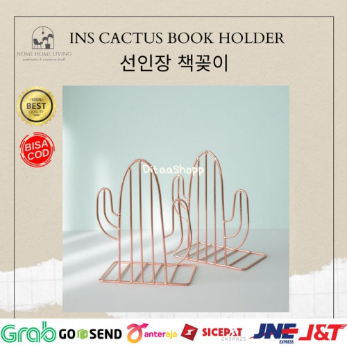 

Cactus Bookholder Bookend Cuts / Holder Buku / Pembatas Buku Gold Rose - Gold 020