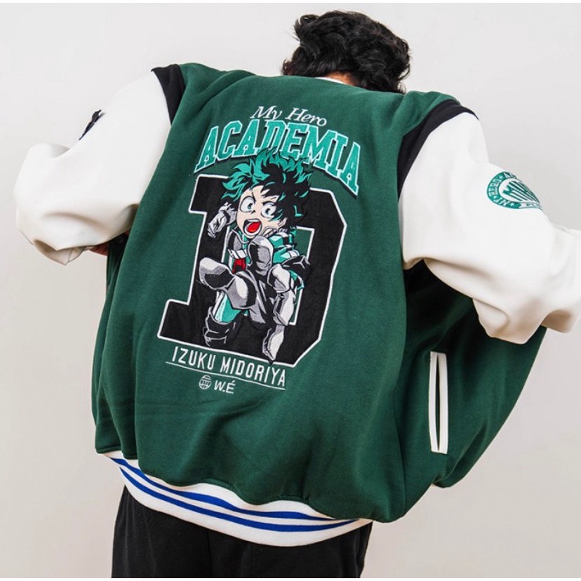 MY HERO ACADEMIA JAKET VARSITY GREEN IZUKU MIDORIYA BEST QUALITY