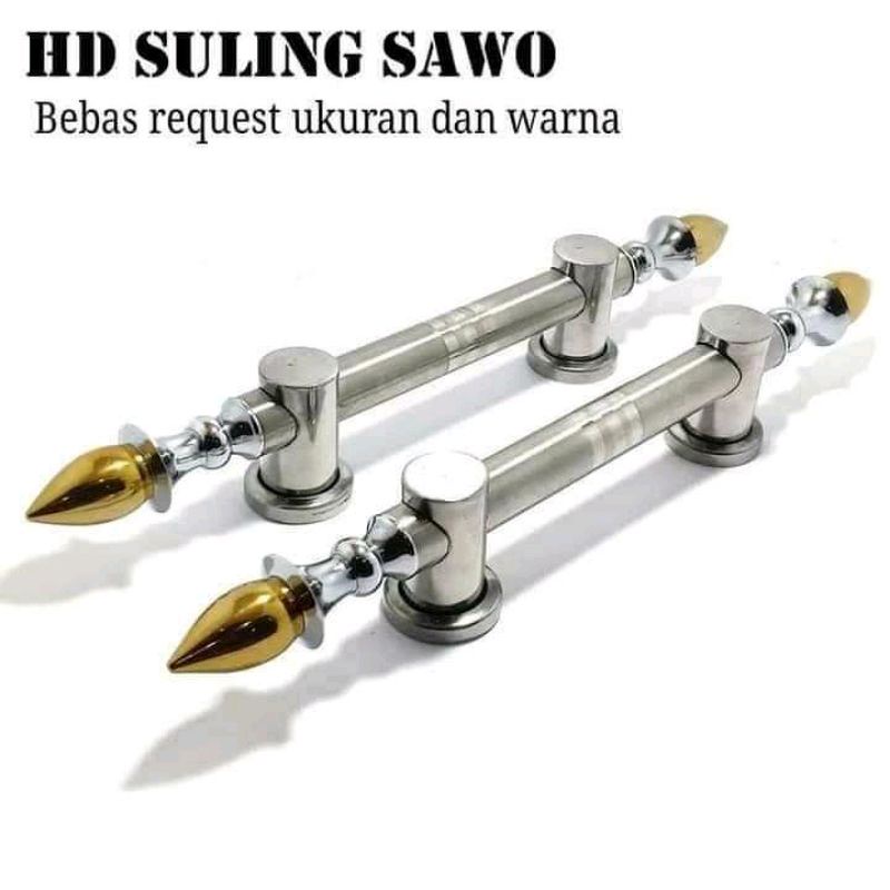 Handle Pintu Rumah Minimalis Sawo Merah dan Dop Panjang 40 Cm Gagang Pintu Stainlisss