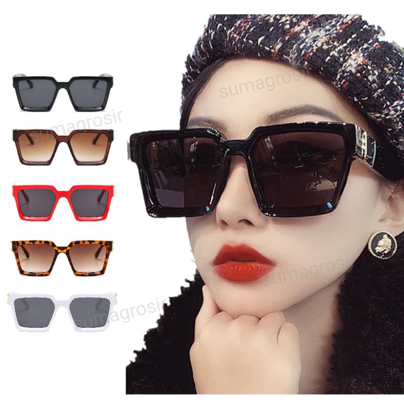 Kacamata Hitam Sunglasses Wanita Anti UV kotak gaya fashion model korea