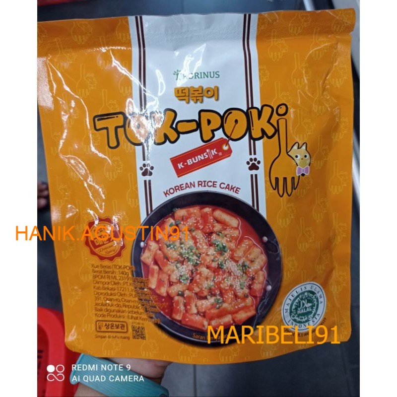 

Korinus K - Bunsik Tokpoki / Tteokbokki / Toppoki / Tok-Poki Pedas instan Halal MUI maribeli91
