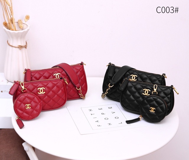 NEW Tas Sling Bag CC 3in1 Satu Set Terbaru Murah / Tas Selempang 3in1 Murah / Sling Bag Wanita 3in1