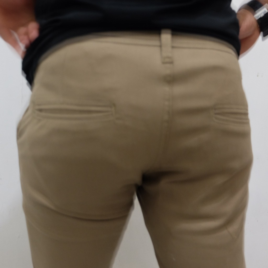 Celana Cino slimfit Chino Panjang Strecth Cattun Warna Mocca Gambar Realpick