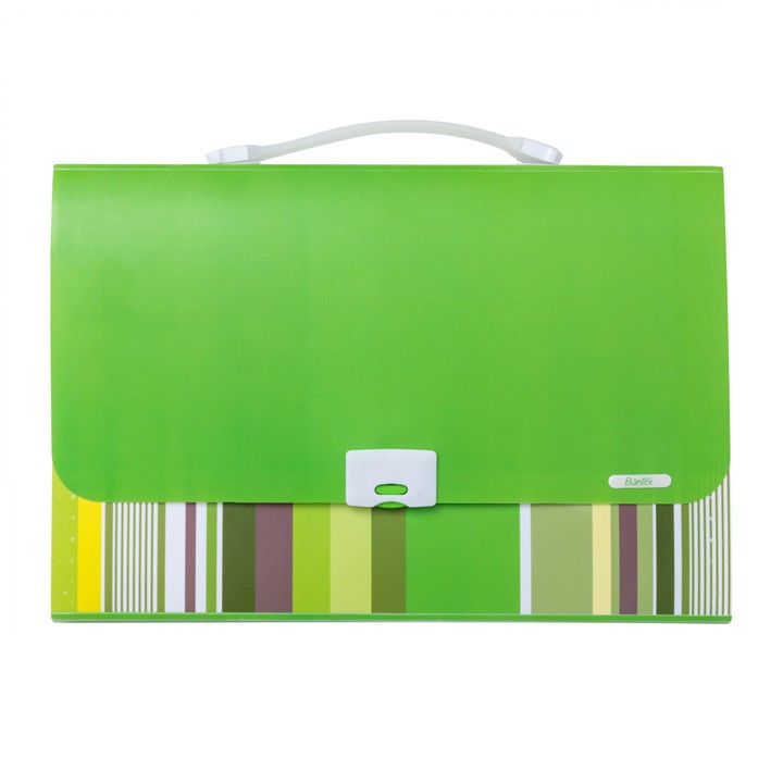 

[Zada] Bantex Fancy Stripes Expanding File (13 Pocket) Folio Grass Green 3608 15