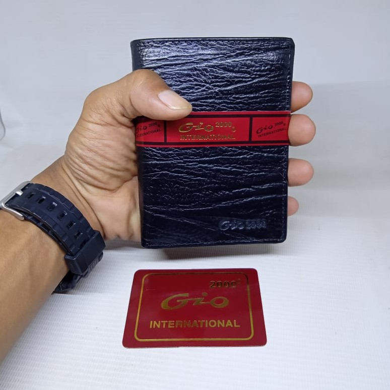 Dompet Kulit Pria Lipat Berdiri ASLI FULL GRAIN Kulit Sapi ORI Motif SERAT KAYU Gi2000