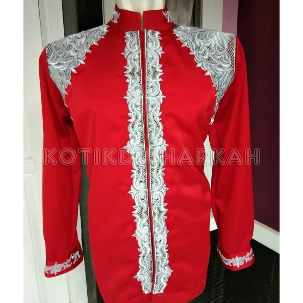 KOKO DJIHARKAH MERAH-COKLAT BORDIR RENDA