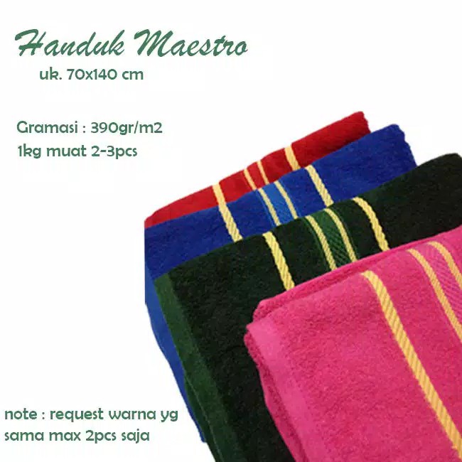 HANDUK MANDI POLOS HANDUK MANDI MAESTRO/MILANO HANDUK MANDI DEWASA JUMBO HANDUK PREMIUM 140X70CM