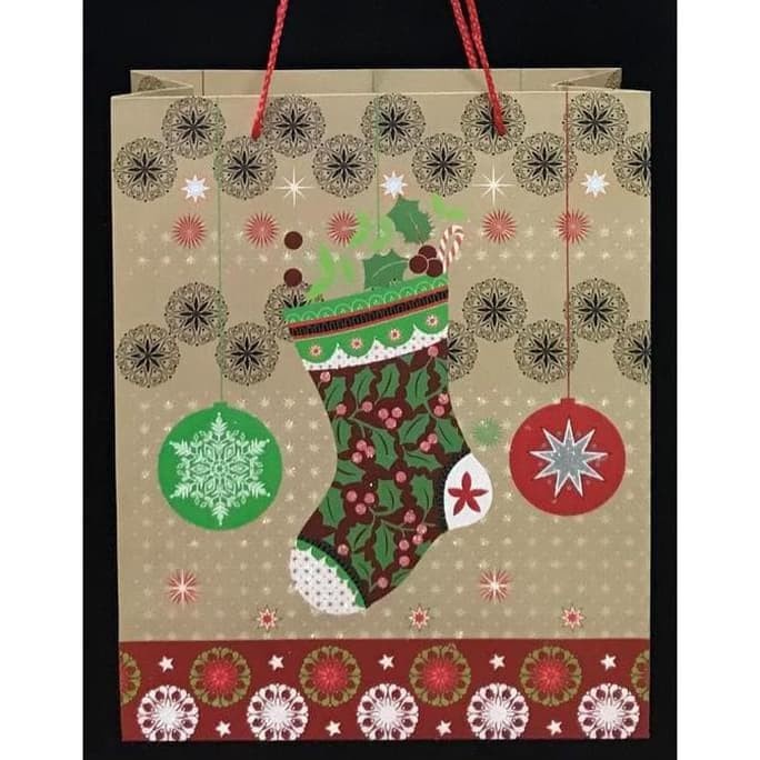 

(TERLARIS) HOT SALE!! SALE GOODIE BAG PAPERBAG NATAL UKURAN M Termurah Termurah