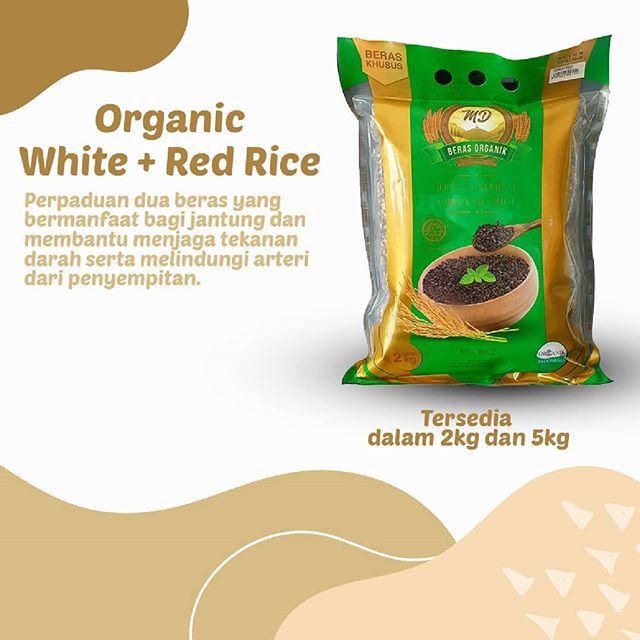 

Organic White + Red Rice - Beras Merah & Putih - Campur - Beras Organik - Beras Sehat - MD 2kg