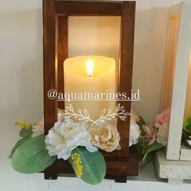 LANTERN with FLOWER N CANDLE / LENTERA KAYU BUNGA / LENTERA / LENTERA LILIN
