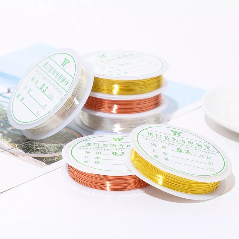 0.3 - 0.8 Kawat Cooper Wire Kawat Tembaga warna perak untuk kalung gelang DIY Tali Kawat untuk keraj