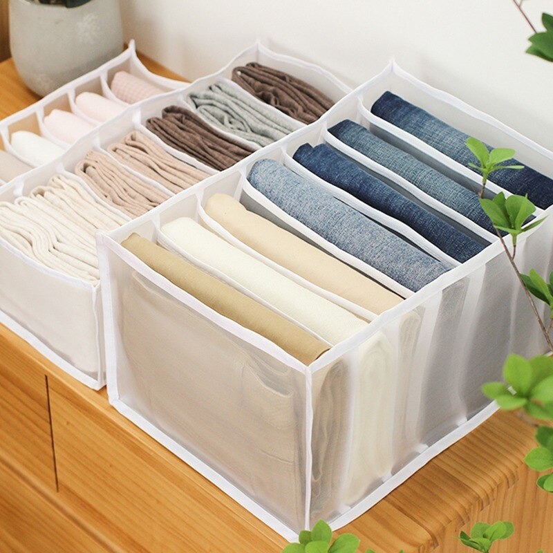 Keranjang Pakaian Model Sekat / Kotak Sekat Pembatas Pakaian Closet Organizer Storage T-Shirt Box 9 Grid