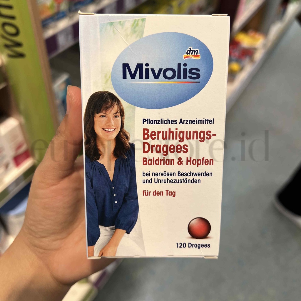 Mivolis Beruhigungs-Dragees Baldrian & Hopfen, 120 pcs (Tablet Ekstrak Valerian dan Hop Untuk Obat P