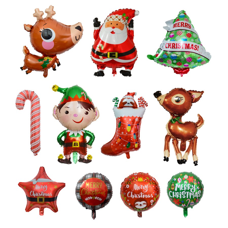 FB besar balon foil hiasal natal christmas balloon santa rusa dekorasi