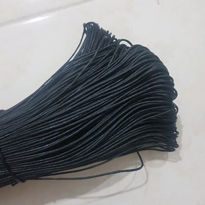 5M Tali Kulit Gelang Tali Gelang Warna Hitam polos