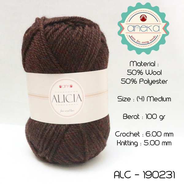 Benang Rajut Wool Alicia Yarn - 190231