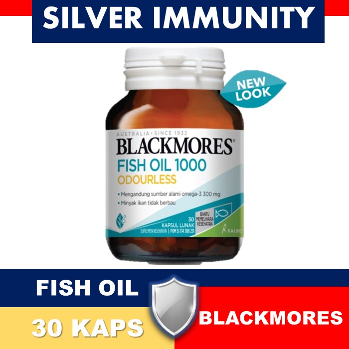 ✔️ BLACKMORES ODOURLESS FISH OIL 1000 [ 30 KAPSUL ]