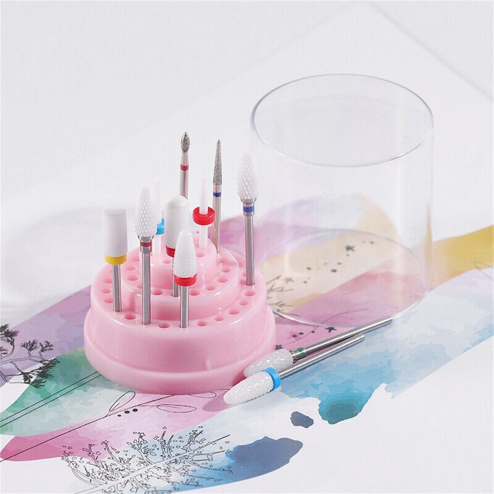 R-flower Grinding Head Display Case Storage Beauty manicure Alat Kepala Poles Kuku Nail Drill Bits Holder