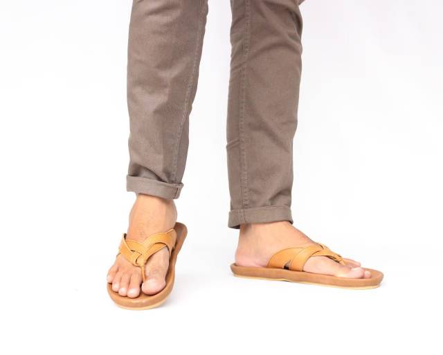 SANDAL KULIT PRIA CEVANY CHINELO BLACK BROWN TAN KULIT SAPI ASLI ORIGINAL HANDMADE