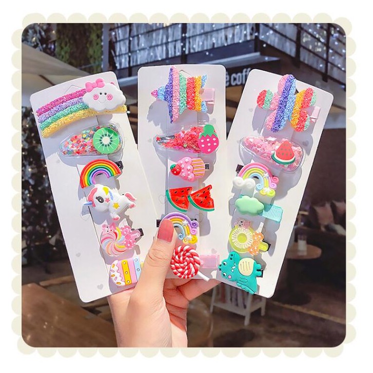 Jepitan Rambut Set Korea Super Cute Ice Cream Candy Set isi 6Pcs NJ110