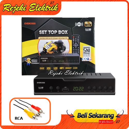 Set Top Box DVB T2 Evercoss Mega Box - Receiver Penerima Siaran Digital HD