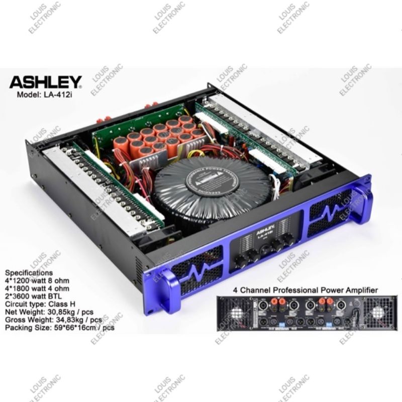 Power Amplifier ASHLEY LA412i LA 412i LA 412 i Class H ORIGINAL