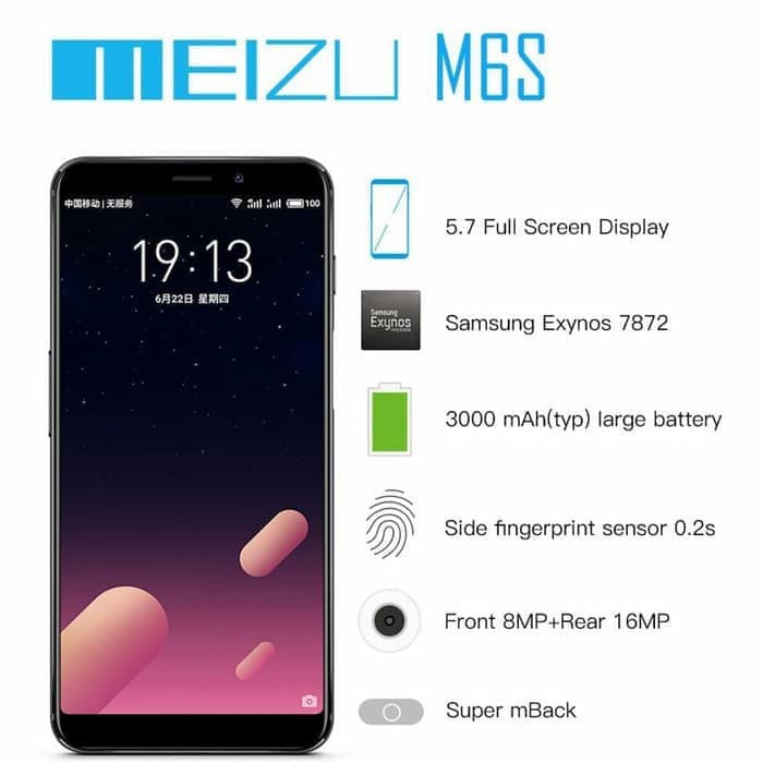 (Ram 3GB/64Gb) Meizu M6s Grs Distributor