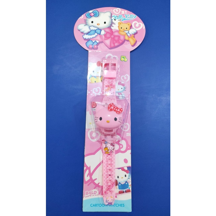 Jam tangan anak  musik bermotif karakter banyak T melodi musik led-Hello Kitty