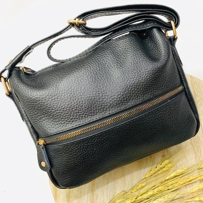 Tas Selempang Slingbag Wanita Papirut Tas Kulit Asli Garut Premium Ukuran S F09