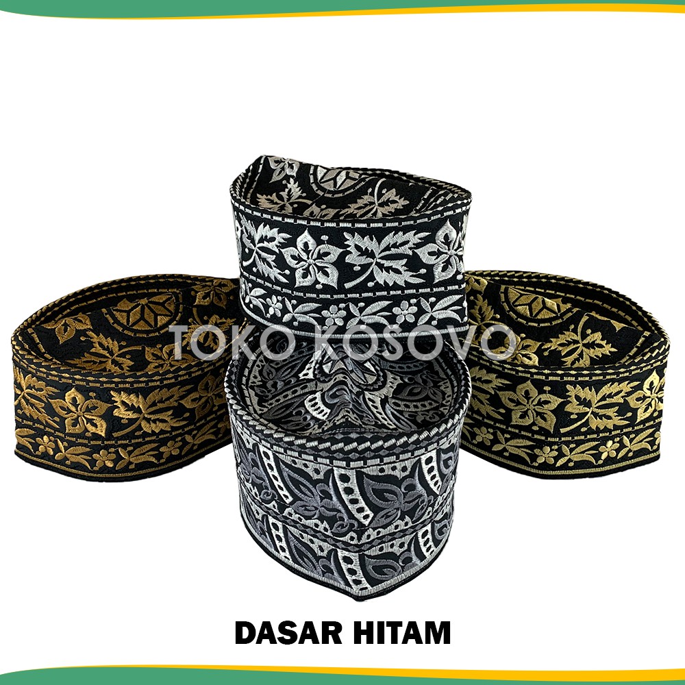 GROSIR (10 Pcs) Peci Oman Bangladesh Paket Usaha Kopiah Haji Sholat Banglades Santri Pria Pesantren Temboro Kopyah Shalat Laki Dewasa Anak Jumbo Motif Bordir Hitam Putih Kopeah Bulat Tinggi Madinah Malaysia Madinah Assagofah Terompah Turki Mesir NU Ori