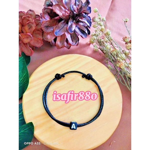 (R-Z) BELI 2 GRATIS 1 | GELANG INISIAL 1 HURUF (Anti air) paracord bracelet | Gelang nama handmade