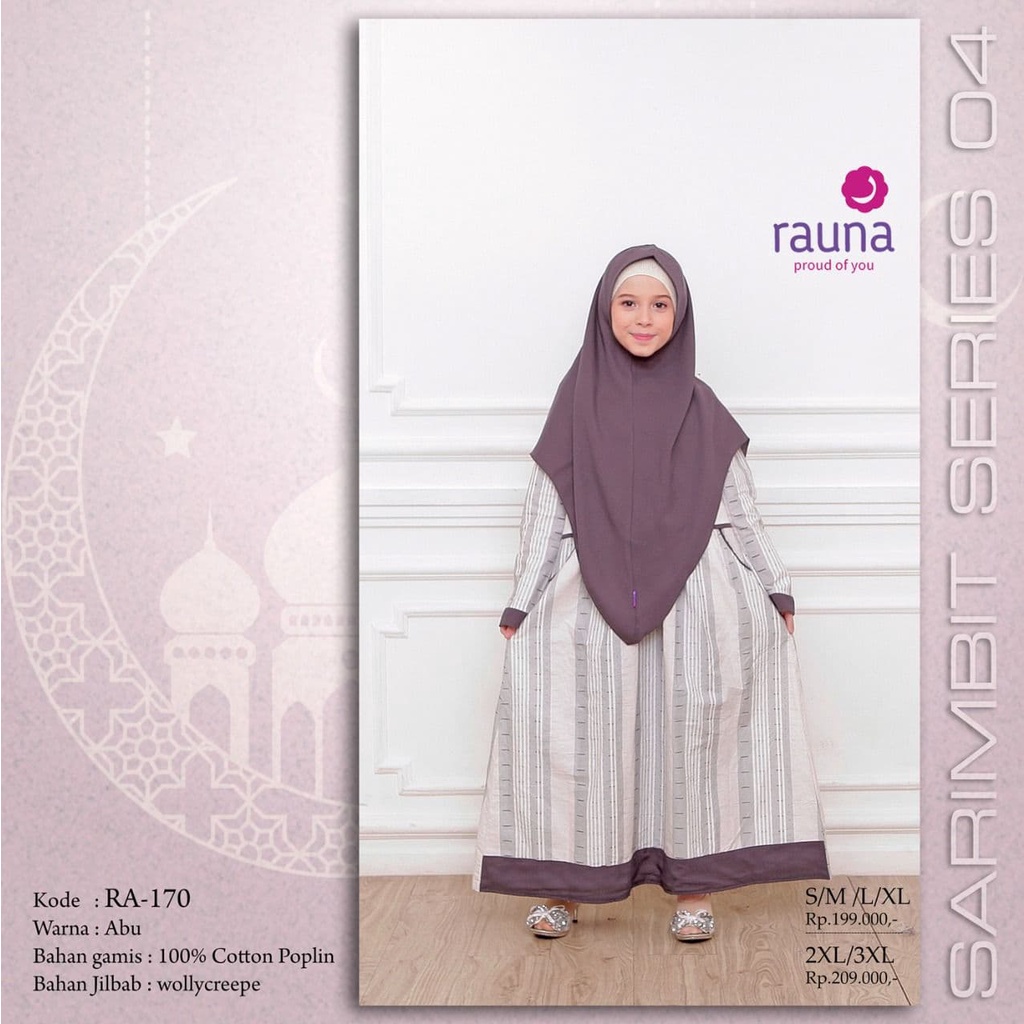 Busana Sarimbit Keluarga / RK - 170 Abu / Fashion Muslim