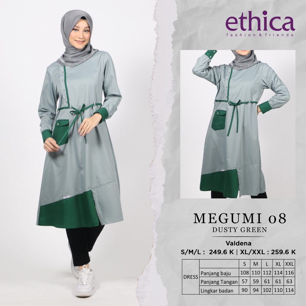 TUNIK TERBARU 2021 ETHICA MEGUMI 08 DUSTY GREEN