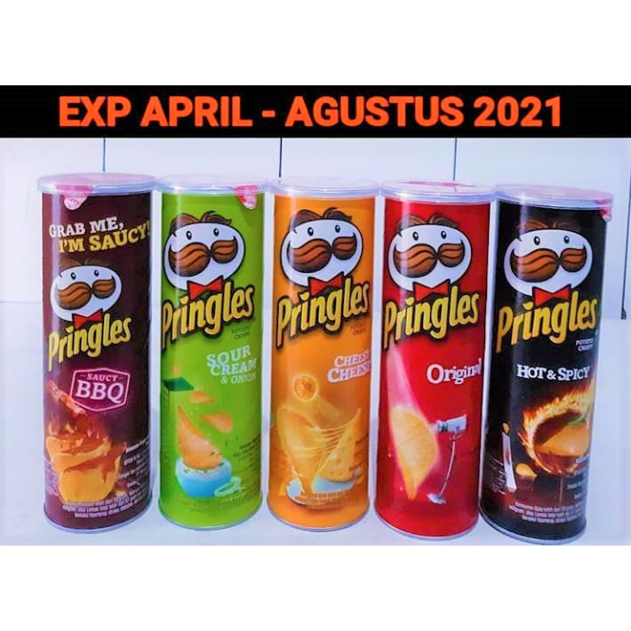 Promo Pringles Potato Chips 107 Gram Bbq Sour Cream Cheese Hot Spicy Shopee Indonesia